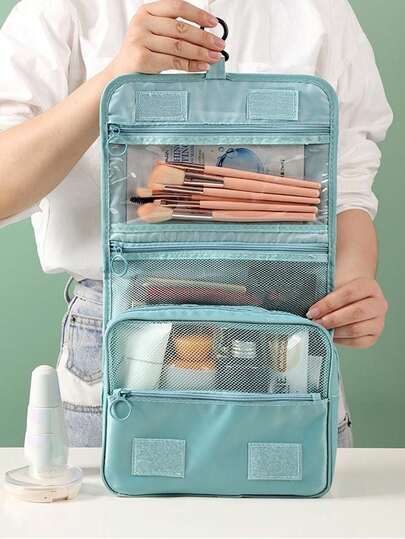 1pc Portable Travel Cosmetic Bag, Hanging Toiletry Bag, Cruise/Dorm Essential, Makeup Organizer Zipper Pouch For Skincare, Cosmetic, Makeup Tools, Suitable For Cosmetics, Skincare, Makeup Brushes, Eyeshadow Palette, Lipstick, Face Mask, Puff,Makeup Bag,Make Up Bag,Makeup Bags,Cosmetic Bag,Makeup Organiser,Travel,Makeup Pouch,Bag,Vanity,Make Up Pouch,Travel Essentials,Pouch Bag,Travel Essential,Vanity Accessories,Small Makeup Bag,Makeup Pouch,Cosmetic Bag,Travel Essential,Large Capacity,Large Makeup Bag,Christmas Gifts,Pouch,Travel,Gifts For Women Travel Essential,Pouch,Clutch / Small Handbag, Makeup Organizer,Makeup Organize,Pouch,Brush Holder,Mini Pouch,Large Capacity Pouch,Gifts For Women,Christmas Gifts,Gift Ideas For Women,Pouch,Makeup Pouch,Travel Essential