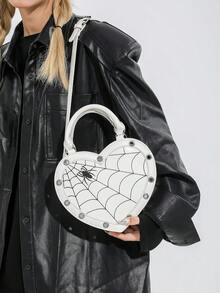 Y2K Style Creative Personalized Crossbody Bag Fashionable Contrast Color Gothic Punk Cross Pattern Exquisite Shoulder Bag Mini Wallet Handbag Suitable For Halloween Theme Party Music Festival Street Shooting. - Multicolor - View 4
