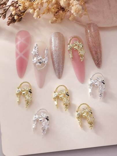 10 chiếc vòng hoa hợp kim hoàn thiện dùng trang trí móng tay, phong cách Y2K, phong cách Punk Nhật Bản, tự làm, phụ kiện móng tay mới mẻ, sản phẩm làm móng, phụ kiện trang trí móng tay.