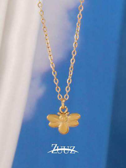 1pc Fashion Stainless Steel Necklace For Women Bee Charm Necklaces Female Jewelry For Daily Decoration