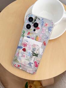 Cute Bowknot Pattern Printed Transparent Card Slot Phone Case, Compatible With IPhone 11/17/17pro/13/14/15/15pro/15 Plus/15 Promax/16/16pro/16plus/16promax/7plus/8plus/X/Xs Max/Xr/17Air/12pro/13pro/14pro/17Promax/13mini/11promax/12promax/13promax/14promax/14plus/6/6s/6plus/7/8/Se/17proMax, Transparent Wallet Style Silicone Back Cover, Shock-Proof, Waterproof, Anti-Fall, Anti-Scratch - Multicolor - View 5