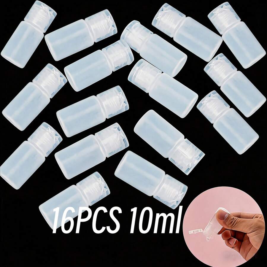 16/8/4/1 chai bóp tái sử dụng 0.34oz | Nhựa chống vỡ, thiết kế chống rò rỉ, thích hợp đựng kem dưỡng da, nước rửa tay, hộp đựng đa năng di động, bộ sản phẩm, dùng trong phòng tắm, du lịch.
