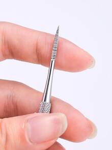 1支不锈钢双头指甲锉，银色，可拔除嵌甲、趾甲污垢，多功能指甲笔，专业修脚工具，美容锉刀 - 銀色 - 查看 5