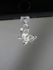 Accesorio de teléfono con colgante de lazo de mariposa, decorado con diamantes y perlas, regalo de primavera - Multicolor - Ver 10