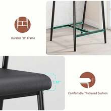 Barstools - Vintage-colored Wooden Backrest - Two-piece Set - View 8