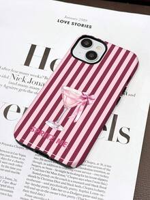 1pc Refreshing Striped Orange Slice & Slogan Pattern Soft Phone Case, Anti-Slip Protective Cover For IPhone 11/12/13/14/15/16/17 Pro Max - Multicolor - View 2