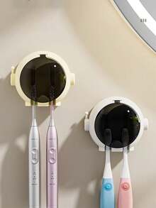 1个牙刷架，创意可爱宇航员造型防水浴室壁挂式牙刷收纳架，精美浴室收纳架，圣诞/新年礼物，学习用品 - 彩色 - 查看 3