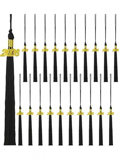 1pc Black 2026 Graduation Tassel, Black Graduation Tassel With Gold Year Label, Handmade Graduation Cap Pendant Suitable For University Graduates. 2026 Graduation Season, Graduation Ceremony, Graduation Photo Combination.