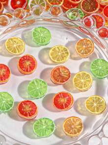 30/50/Pcs Nail Resin Accessories DIY Craft Materials Base Caps Cream Glue Headdress Phone Stickers Mini Fruit Slices - Multicolor - View 8