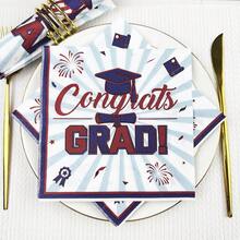 Serviettes en papier pour la remise des diplômes 2026 - Serviettes jetables pour les fêtes de remise des diplômes universitaires et du secondaire - Serviettes de table pour la saison des remises de diplômes - Voir 2