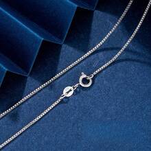 Hypoallergenic S925 Sterling Silver Box Chain Necklace, Suitable For Men And Women, Silver Jewelry, Silver Necklace, Holiday Gift - Box Chain - View 13
