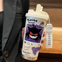 pokemon 这款宝可梦旅行杯以乳白色为底，杯身上印有标志性的宝可梦图案，它吐着舌头，一副调皮捣蛋的表情。杯身上还印有文字和精灵球图案，整体造型酷炫十足。此外，杯子上还印有“祝你好运！”和“哔哔哔！”等俏皮的短语。 - 白色 - 查看 14