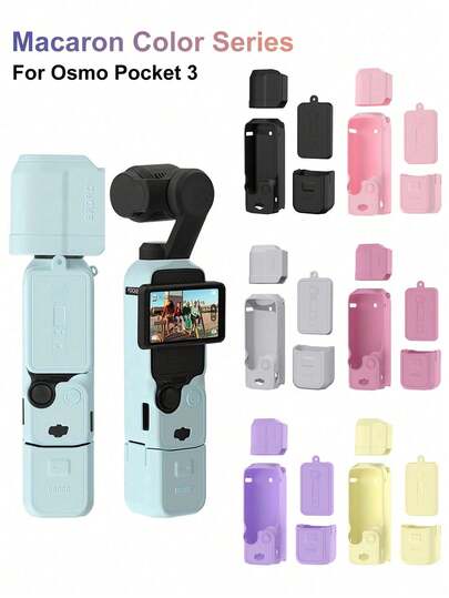 适用于 Osmo Pocket 3 Creator 套装的柔软硅胶保护套，轻巧便携，屏幕保护膜带握把保护套配件