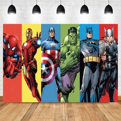 One Superhero Decorative Tapestry/Wall Hanging, Suitable For Avengers-Themed Parties, Children's Room Wall Decorations, Superhero Cartoon Character Decorative Tapestries/Wall Hangings, Indoor And Outdoor Wall Decorations.