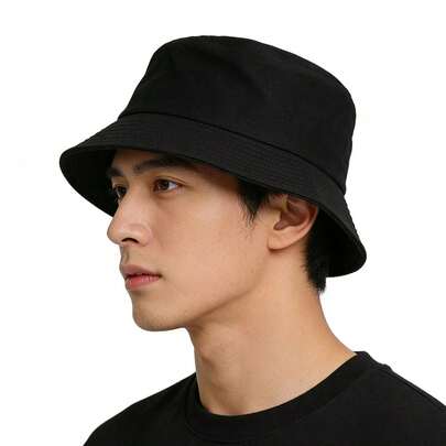 1顶2026新款男女通用单面纯色渔夫帽，夏季户外运动防晒帽