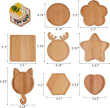 CHICSHIS 8 Pack Large Wood Mosaic Bases For Glass Tile Crafts, Smooth Blank Wooden Mosaic Surfaces For Handmade Art Glass Projects, Bamboo Substrates For DIY Coasters In Assorted Shapes - Màu B - Xem 3
