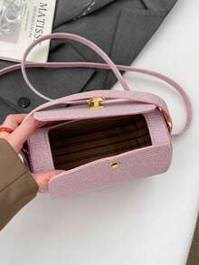 Women's Fashion Trapezoid Handbag, Elegant Minimalist Design, Versatile Shoulder/Handheld, Large Capacity - Pink - View 9