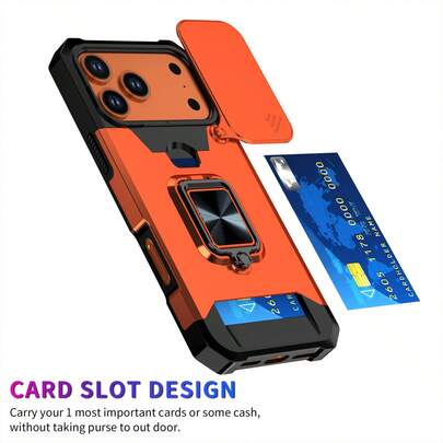 (Card Holder) Card Slot, Sliding Cover Card Holder, Pull-Out Window, Magnetic Car Mount, Invisible Stand, Shockproof Phone Case Suitable For 17pm/AIR/16/15/14/13/12/11/X/7/8/6....