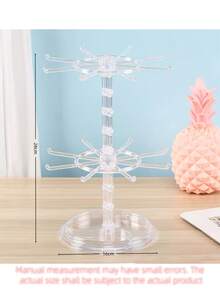 1 pièce Présentoir de rangement rotatif à couche unique, Présentoir de rangement pour la maison, Présentoir pour clés, Présentoir multi-couches pour bandeaux, Présentoir de rangement pour petits articles du quotidien - Multicolore - Voir 11