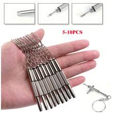 10-5pcs Mini 3-In-1 Multi-Function Screwdriver Keychain, Steel Eyeglass Screwdriver With Keychain, Glasses Repair Small Screwdriver With Key Chain For Fashion Glasses, Watches And Glasses, Practical Small Tool - 3-in-1 Screwdriver - View 1