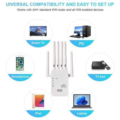 1200M WiFi Signal Booster, 2.4GHz+5GHz Dual-Band Extender, Wall Plug-In Amplifier For Home/Office