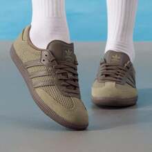 Adidas SAMBA OG Casual Shoes, Lightweight Unisex Shoes For Urban Commuting, JR0885 - Dark Green/tan - View 1