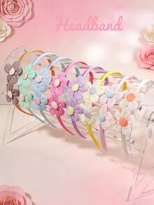 8pcs/Set Girls Floral Headband, Countryside Style Holiday Flower Hair Accessories, Exquisite Flower Hair Decor Gift For Friends - Multicolor - View 1