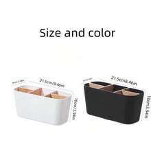 Multi-Compartment Eyebrow Pencil Storage Box, Makeup Brush Holder, Vanity Organizer, Desk Stationery Caddy - Multicolor - View 10