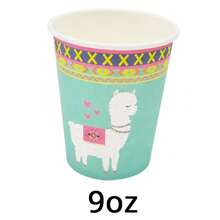 8个/包 9盎司羊驼图案派对纸杯，适合儿童生日派对、节日庆祝活动 - 查看 6