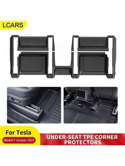  حماية زاوية المقعد LCARS TPE ، وسادة حماية سكة انزلاق المقعد ، حصيرة أرضية السيارة لطراز تسلا موديل جونيبر Y 2025 ، طقم إكسسوارات داخلية للسيارة مخصص