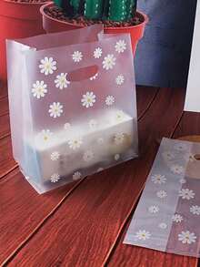50 túi Daisy 4 ngón - Túi đựng thực phẩm - Túi đựng trái cây trộn salad - Túi đựng bánh mang đi - Túi quà tặng - Túi có quai xách - Nhiều màu - Xem 3