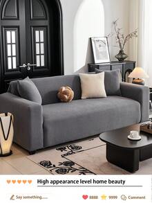 1件装四季通用提花弹力沙发套，简约现代防滑一体式沙发套，适用于L型沙发和1/2/3/4人座沙发 - 深灰色 - 查看 4
