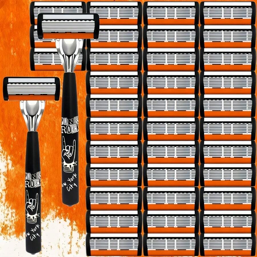 Máy cạo râu 7 tầng hoàn toàn mới năm 2026, dao cạo kim loại chắc chắn dành cho nam/nữ với tay cầm chống trượt | Lưỡi dao chính xác để cạo, sử dụng với lưỡi dao thay thế - Hoàn hảo cho râu, ria mép và lông mặt