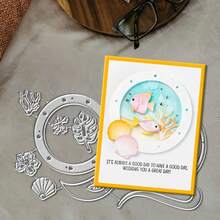 创意圆形和鱼形模具，DIY剪贴簿相册和压花模板，贺卡制作工具，卡片纸切割工艺品，礼品卡制作模板模切。 - 銀色 - 查看 6