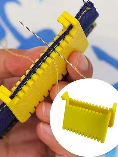 4件装铰链式缝纫夹，手工缝纫的好帮手，助您缝制完美线条；套装包含夹式缝纫尺——手工缝纫指南，助您缝制均匀针脚；适用于拼布模板；适合缝纫初学者和家庭主妇；防滑DIY缝纫指南，可用于拼布、修补和刺绣；是送给母亲、伴侣、朋友和长辈的完美礼物。