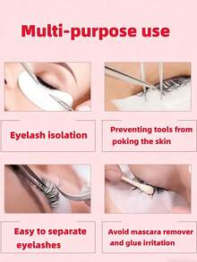 200 Pairs Silver Eyelash Extension Patches, Eyelash Extension Isolation Stickers, Eyelash Extension Protective Eye Pads, Suitable For Home, Travel, Eyelash Salon And Other Professional Eyelash Tools - Silver - View 6