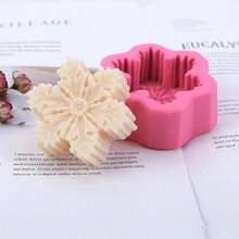 1pc Christmas Snowflake Silicone Mold, 3D Candle Mold, Soap Mold, Resin Molds, DIY Soft Pottery Clay Drop Glue Decorative Mold, Hand Decorative Art Tools - P - 查看 1