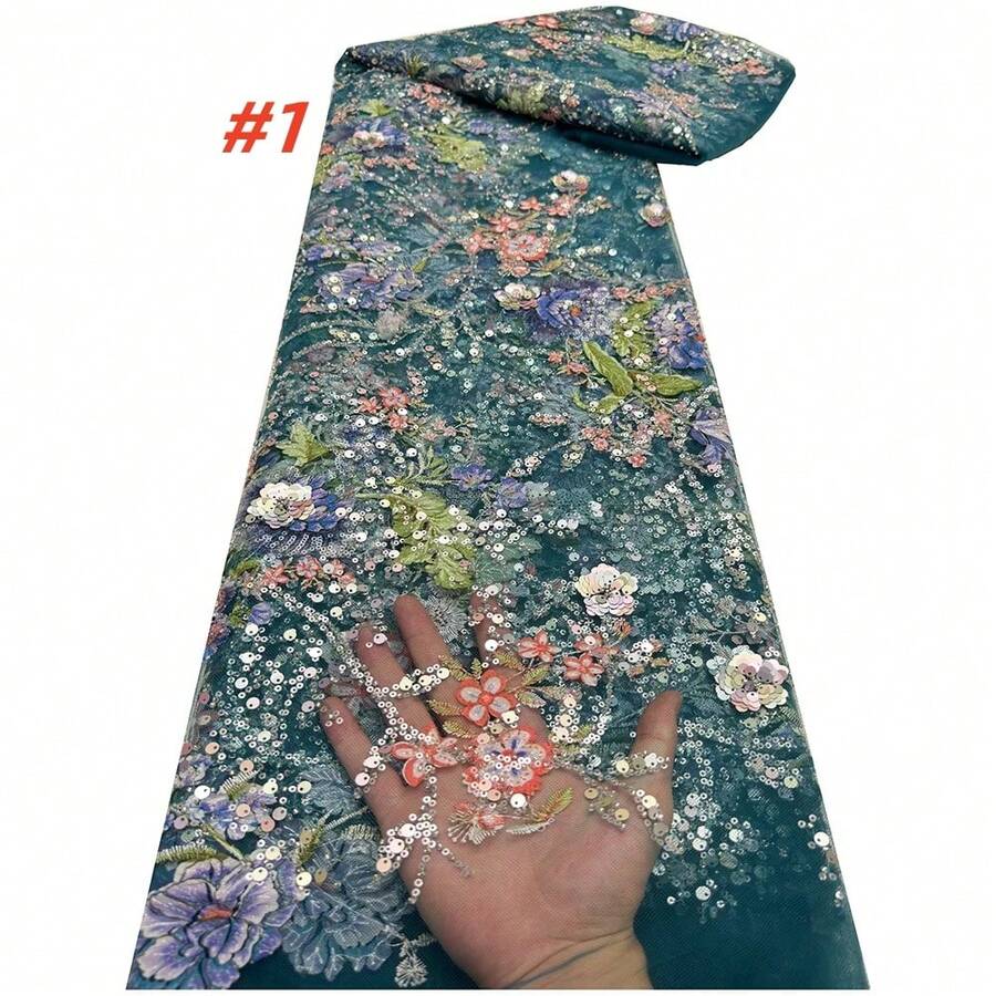 Tela de encaje de tul francés de alta calidad con bordado de lentejuelas, material para vestido de novia y novio nigeriano, 2026