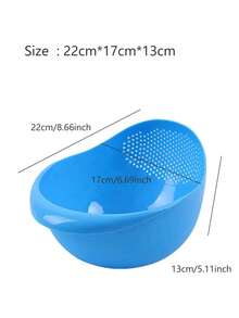1pc Kitchen Rice Washing Strainer, Fine Mesh Colander Rinse Basket, Household Vegetable Fruit Washing Bowl - Multicolor - View 15