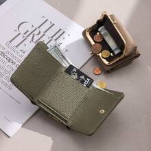 1个男士PU皮钱包，带金属扣，多卡位零钱包，短款对折钱包 - 多色 - 查看 6