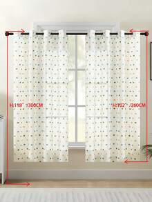 1片/2片装欧式古典刺绣薄纱窗帘，白色透明窗帘，适用于卧室、阳台、客厅，奢华窗帘，优雅白色蕾丝窗帘，饰以精致叶子刺绣，透光涤纶窗帘，适用于客厅、卧室、办公室等场所 - 可机洗，卧室装饰窗帘。 - 彩色 - 查看 48