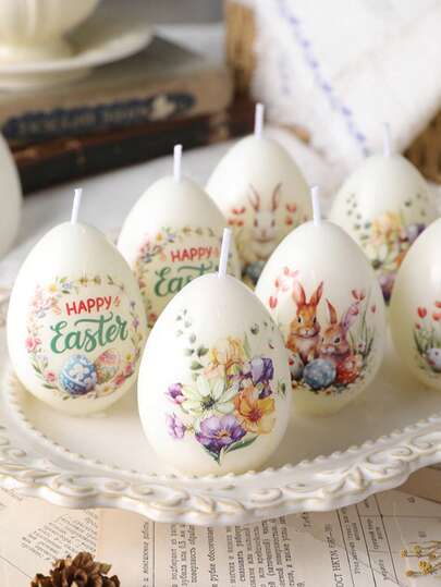 新款复活节彩蛋香氛蜡烛，复活节彩蛋装饰礼品蜡烛，动物纹香薰蜡烛，家居装饰品