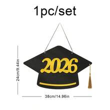 Bộ trang trí tiệc tốt nghiệp năm 2026, 1 bộ đồ trang trí treo cửa và tường bằng nỉ. - tốt nghiệp - Xem 3