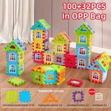 3+ Years Old Kids Puzzle Set, Educational Toy For Brain Development, Kindergarten House Stacking Blocks, Openable Windows, Large Size PP Creative Square Blocks, 33/196PCS Bagged, Birthday Gift Prize - Large New House Building Blocks - View 13