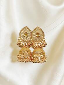 优雅铃铛流苏吊坠耳环，水滴形耳坠，适合女性日常佩戴、节日、婚礼和派对，也是馈赠女性的理想礼物。 - 吊墜 - 查看 2