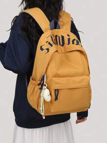 New Arrival Large Capacity Backpack, Letter & Multi-Pocket Design, Travel Backpack, Casual College Style - Multicolor - View 7
