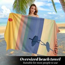 1pc Beach Towel, Colorful Surfboard Pattern, Lightweight Super Soft Microfiber, Sand-Proof And Quick-Drying, Multiple Styles And Sizes Available, Ideal For Travel, Summer Beach Fun, And Pool Side, Essential Camping Towel - A - View 5