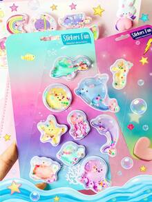 3D Shiny Bubble Stickers | Suitable For Phone/Teddy/Cup/Party, Sweet And Cool Magic For Scrapbooking. Instantly Brighten Your Little World With Cute Cartoon Stickers, Children's Notebooks, Scrapbooking Decorations, Small Waterproof Stickers, Decorative Sticker Gifts - Multicolor - View 6