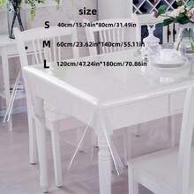 1pc Transparent Rectangular Tablecloth, Protective Cover, Minimalist Tablecloth, Suitable For Camping Or Holiday Party, Vinyl Tablecloth, Elegant Tablecloth For Rectangular Tables - Transparent - View 5