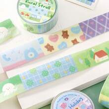 1 Cuộn băng dính Washi, Bộ sưu tập minh họa cổ điển mộng mơ, Họa tiết hoa lá và đồ họa nghệ thuật, Thích hợp cho sổ lưu niệm, nhật ký, trang trí album, đồ thủ công DIY, văn phòng phẩm thiết yếu cho mùa tựu trường. - 1 cuộn - Xem 5
